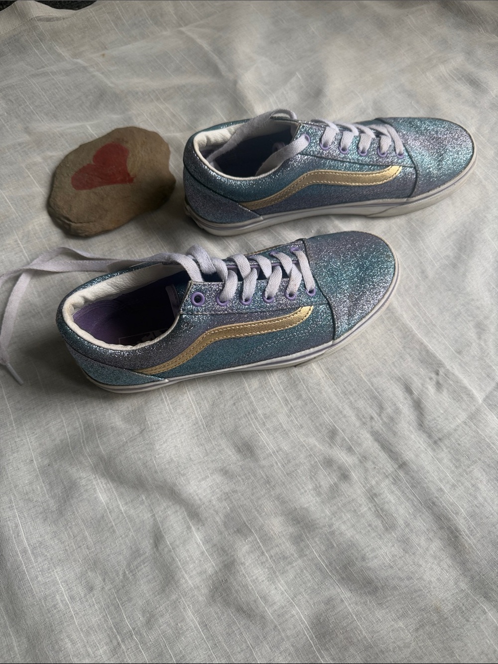 Vans Glitter Blue and Purple Low-Top Sneakers